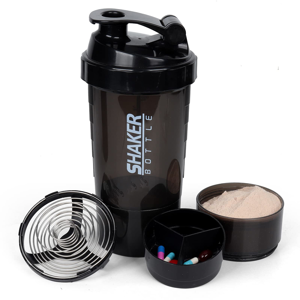 3 Layers Shaker Protein Bottle - Protein Shaker Bottle review and price