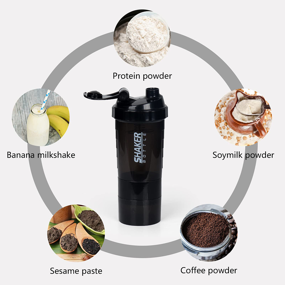 3 Layers Shaker Protein Bottle - Protein Shaker Bottle review and price